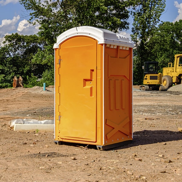 how often are the portable restrooms cleaned and serviced during a rental period in Rockville Alabama